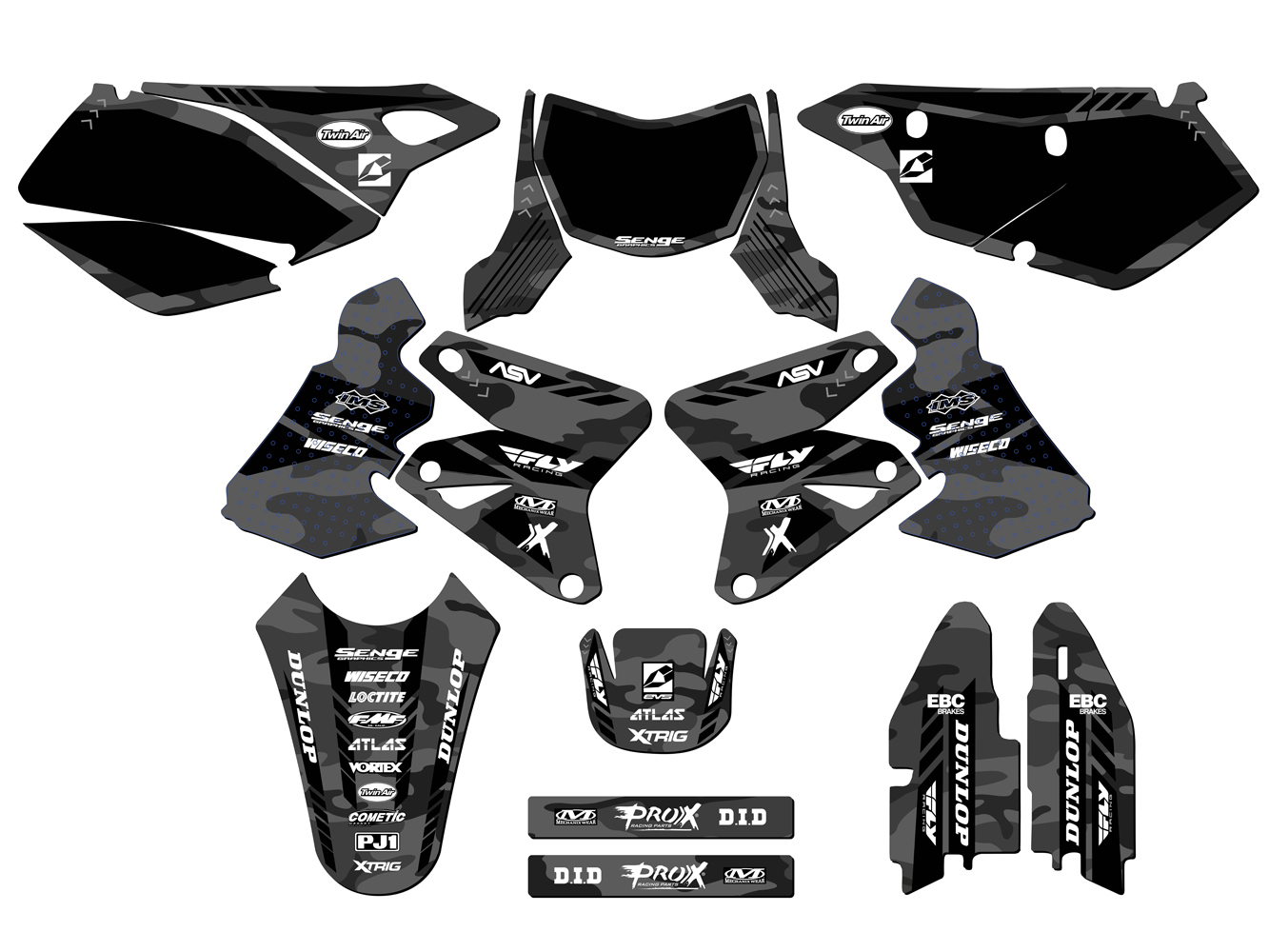 2005-2023 DRZ 400 APACHE Grey Senge Graphics Kit Compatible with Suzuki - Picture 5 of 10