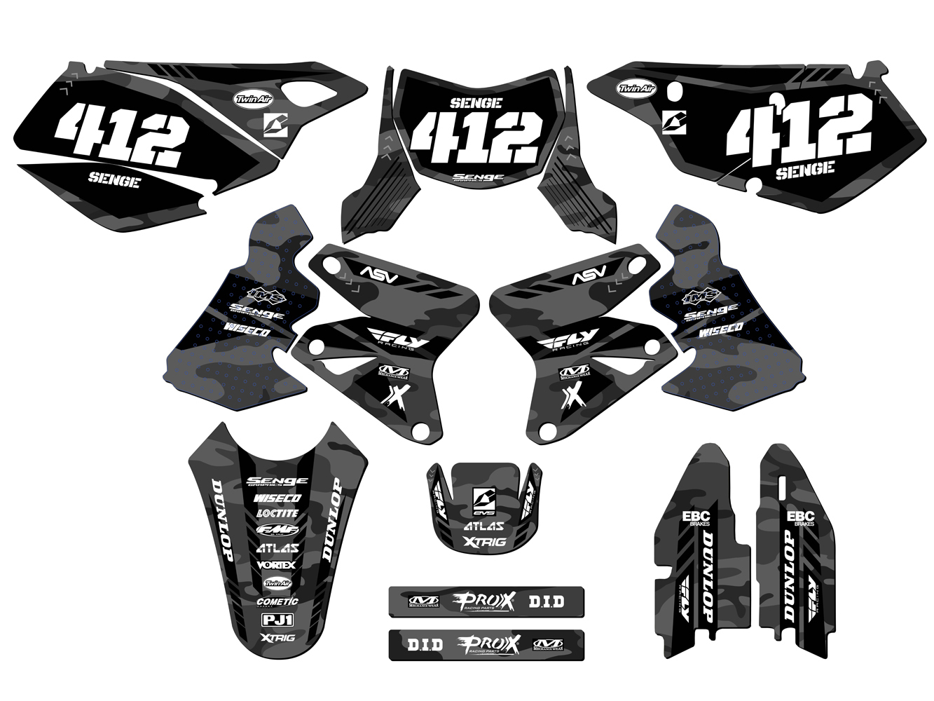 2005-2023 DRZ 400 APACHE Grey Senge Graphics Kit Compatible with Suzuki - Picture 8 of 10