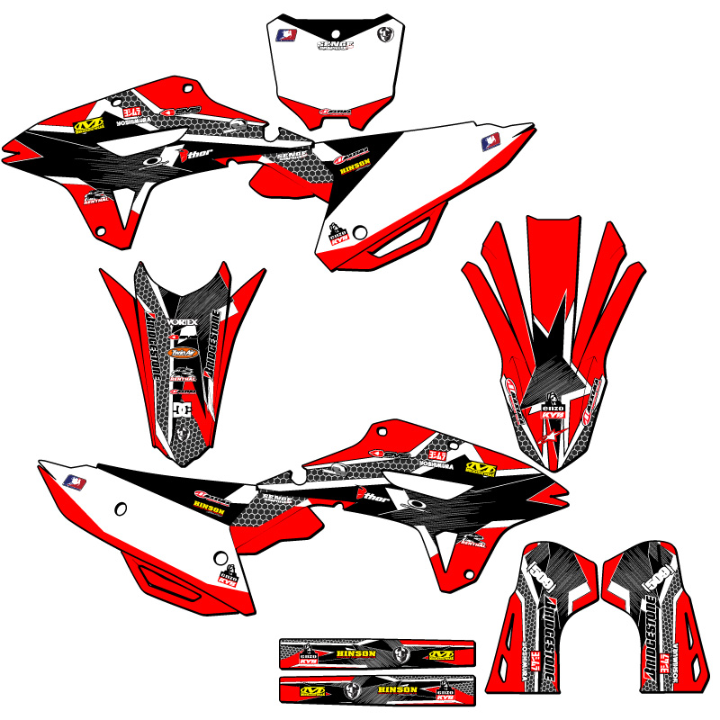 2021-2023 CRF 450 RX PODIUM Red Senge Graphics Kit compatible con Honda - Imagen 5 de 10