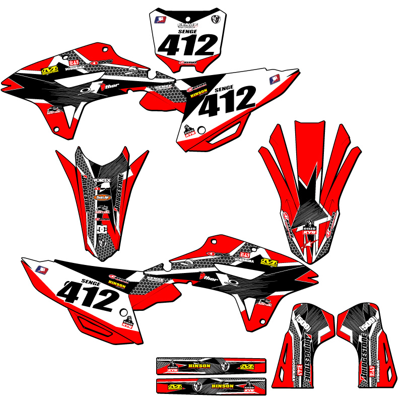 2021-2023 CRF 450 RX PODIUM Red Senge Graphics Kit compatible con Honda - Imagen 8 de 10