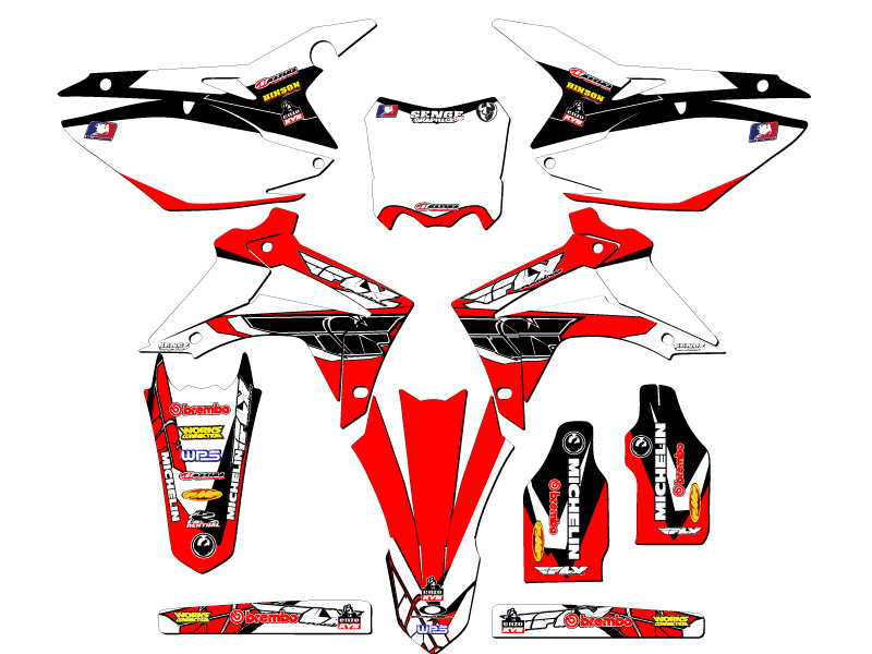 2013-2016 CRF 450 R 13 FLY Red Senge Graphics Kit Compatible with Honda - Picture 5 of 10