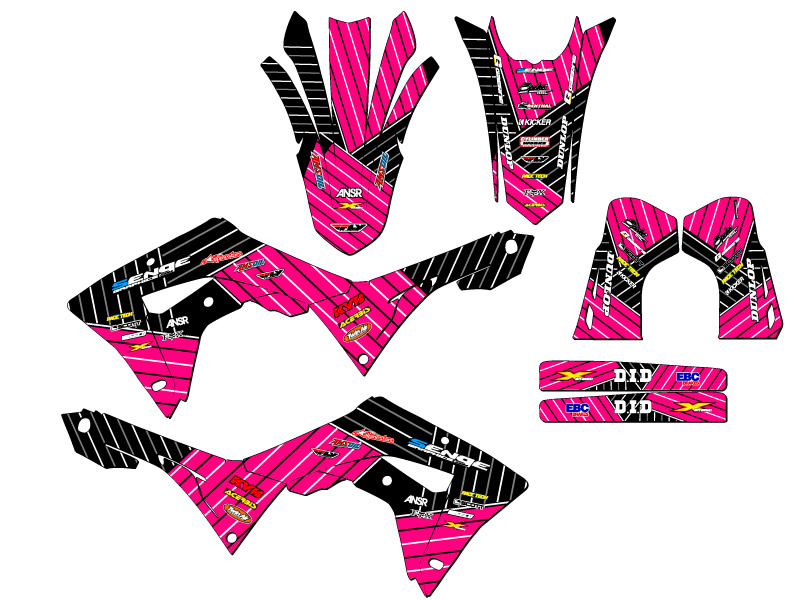 CRF 450 RX RACE SERIES 2019-2020 kit de gráficos rosa Senge compatible con Honda - Imagen 2 de 10