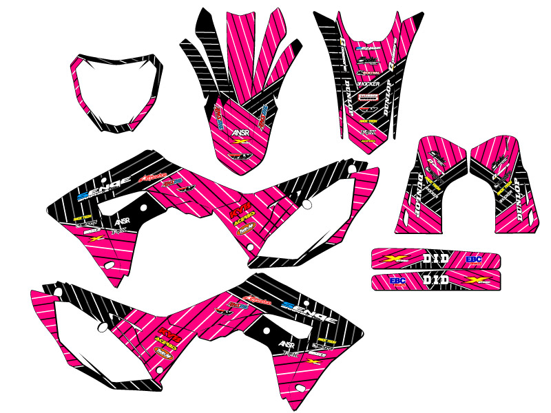 CRF 450 RX RACE SERIES 2019-2020 kit de gráficos rosa Senge compatible con Honda - Imagen 5 de 10
