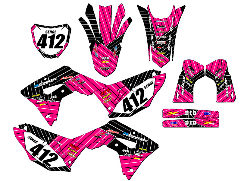 CRF 450 RX RACE SERIES 2019-2020 kit de gráficos rosa Senge compatible con Honda - Imagen 8 de 10