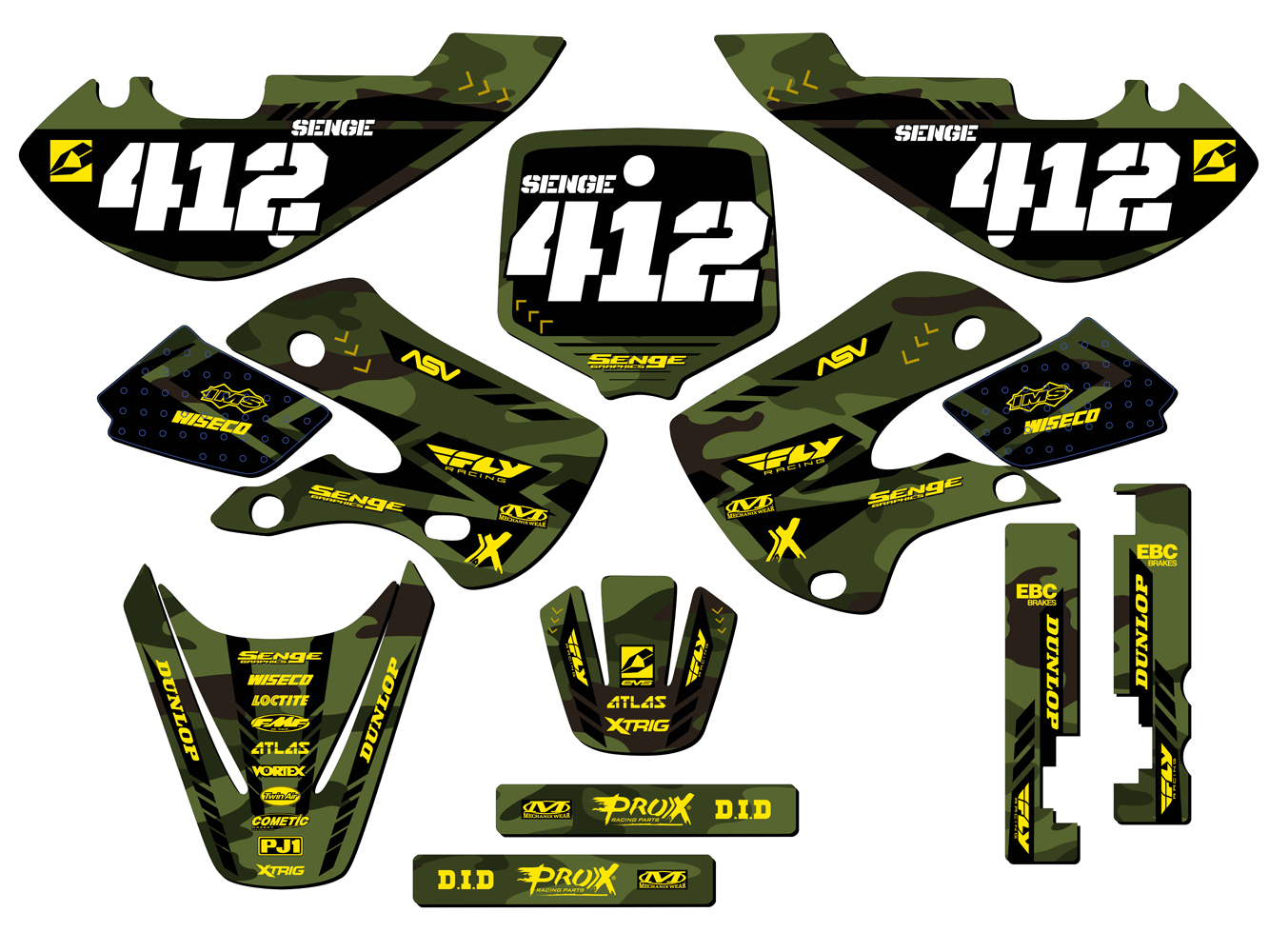 Kit de gráficos Senge verde 2000-2009 DRZ 110 APACHE compatible con Suzuki - Imagen 8 de 10