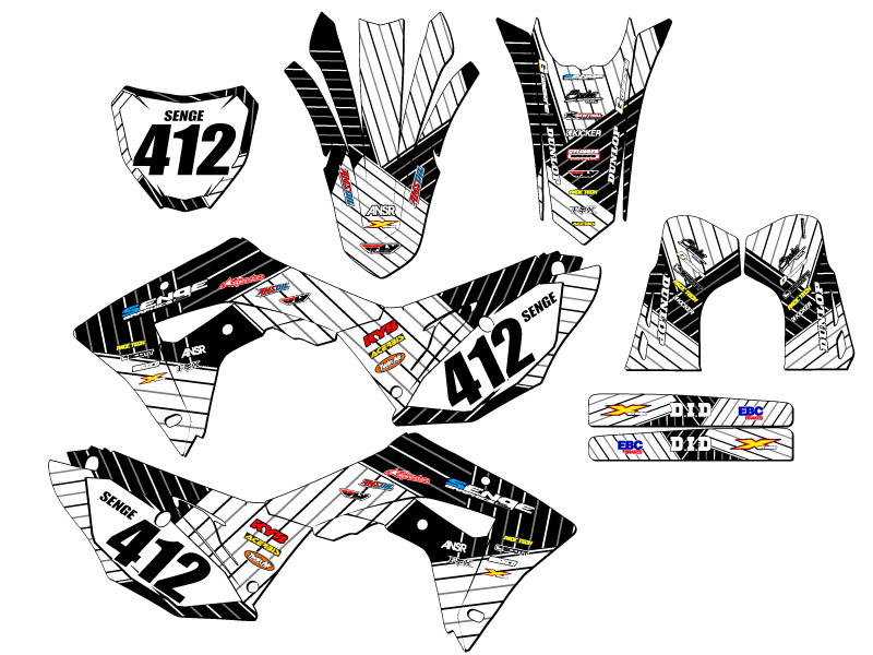 2019-2020 CRF 450 RX RACE SERIES White Senge Graphics Kit Compatible with Honda - Picture 8 of 10