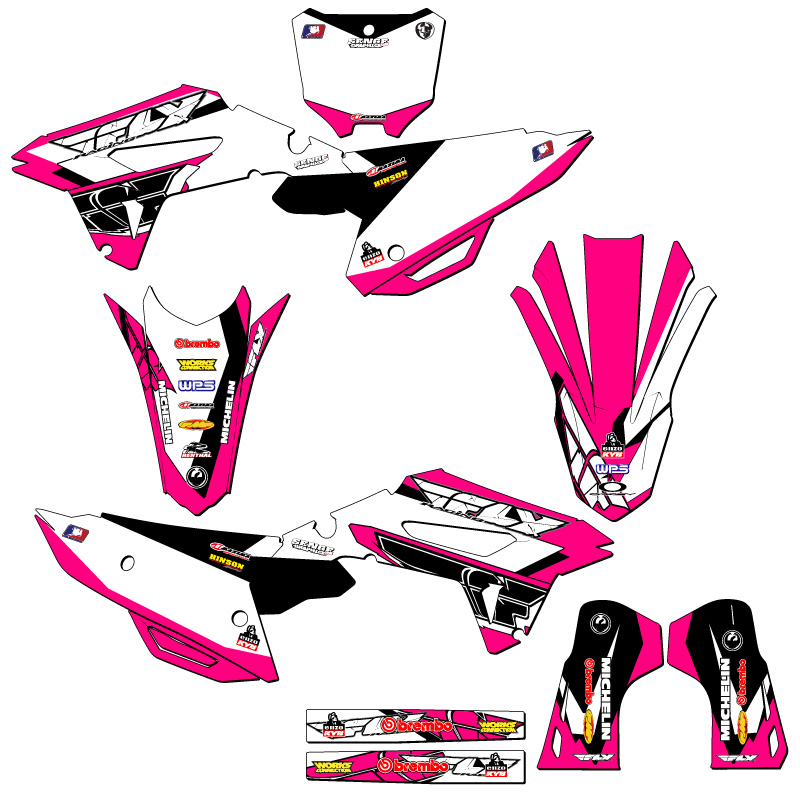 2021-2023 CRF 450 R 13 FLY Pink Senge Graphics Kit Compatible with Honda - Picture 5 of 10
