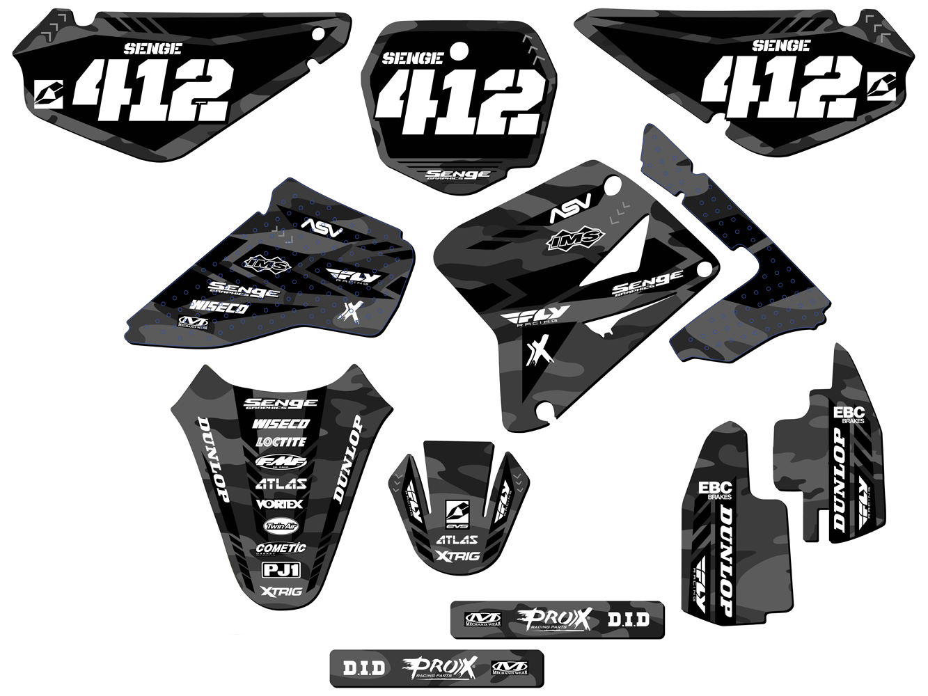 Kit de gráficos Senge RM 85 APACHE 2001-2004 gris compatible con Suzuki - Imagen 8 de 10