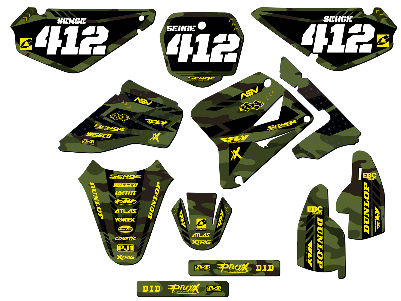 2005-2023 RM 85 APACHE Green Senge Graphics Kit Compatible with Suzuki - Picture 8 of 10