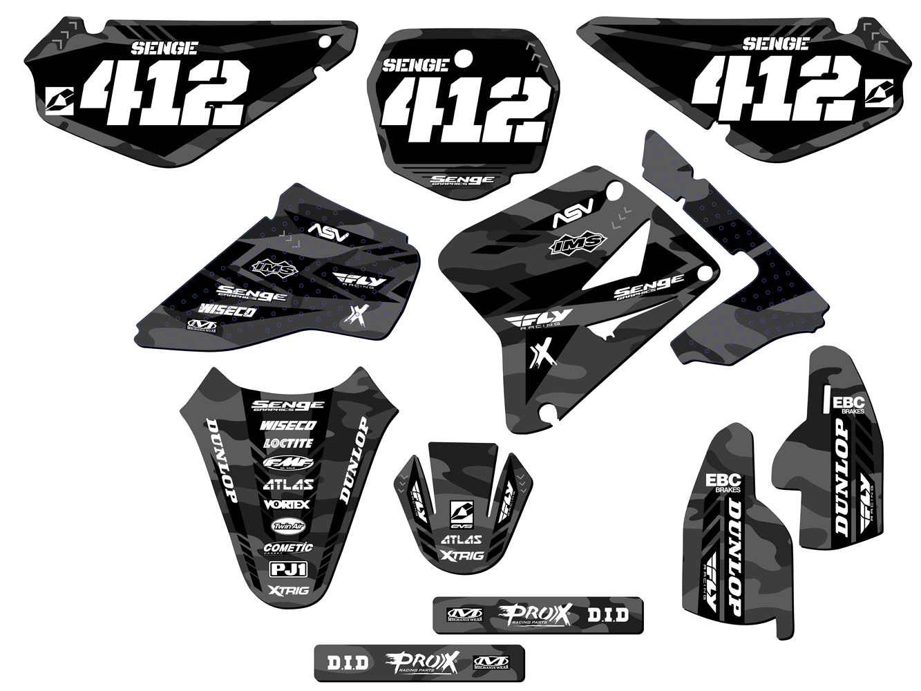 2005-2023 RM 85 APACHE Grey Senge Graphics Kit Compatible with Suzuki - Picture 5 of 10