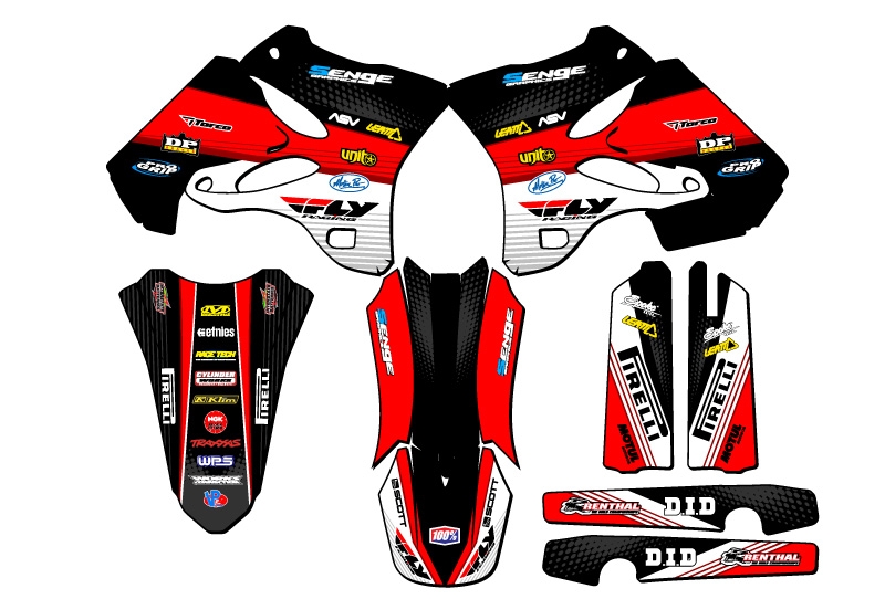 2002-2004 YZ 125 RICOCHET Black Senge Graphics Kit Compatible with Yamaha - Picture 2 of 10