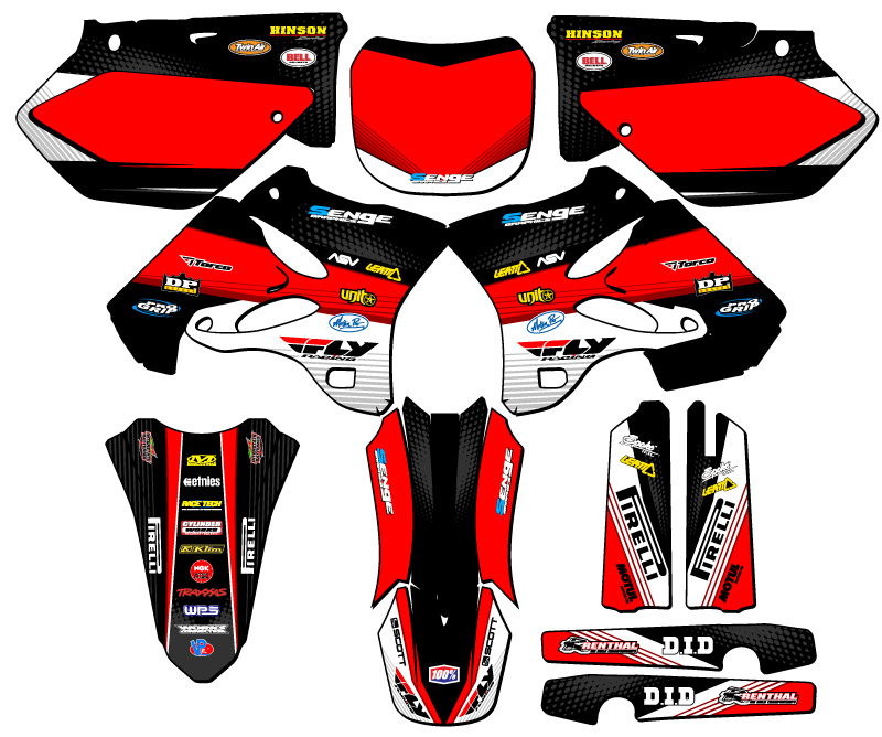 2002-2004 YZ 125 RICOCHET Black Senge Graphics Kit Compatible with Yamaha - Picture 5 of 10