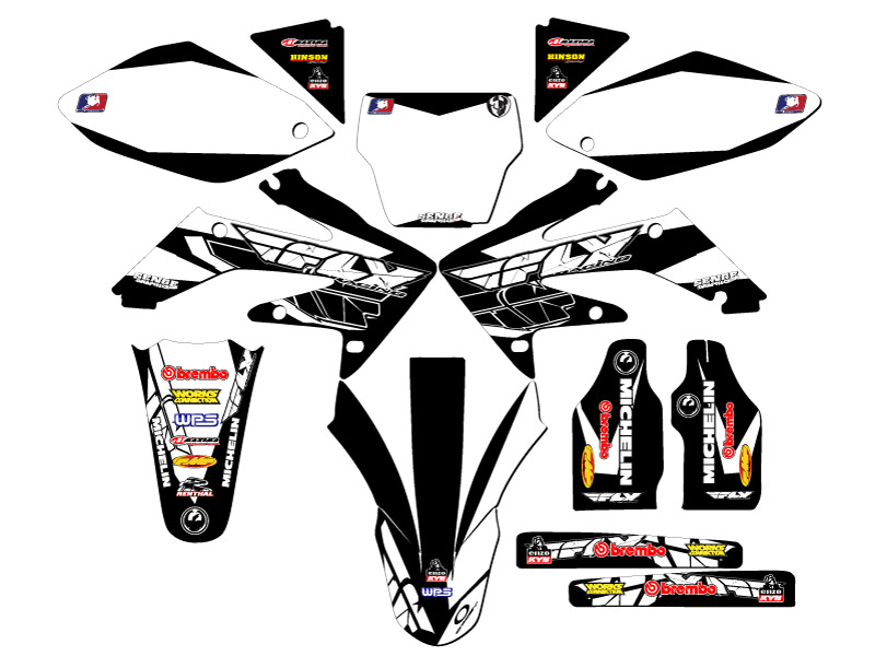 2004-2005 CRF 250 R 13 FLY Black Senge Kit de gráficos compatible con Honda - Imagen 5 de 10