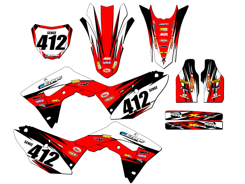 CRF 450 RX VELOCITY 2017-2018 Red Senge kit de gráficos compatible con Honda - Imagen 8 de 10