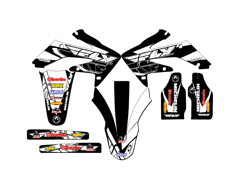 2008-2009 CRF 250 R 13 FLY Black Senge Graphics Kit Compatible with Honda - Picture 2 of 10