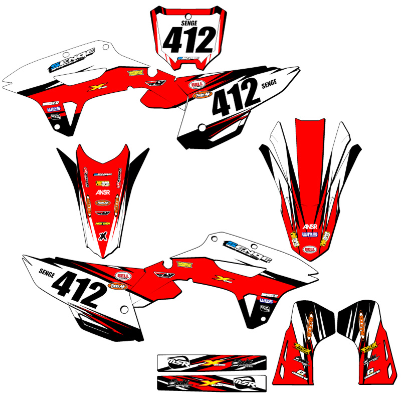 2021-2023 CRF 450 RX VELOCITY Red Senge Graphics Kit compatible con Honda - Imagen 8 de 10