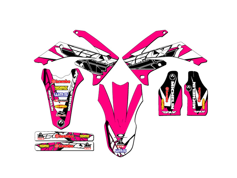 2010-2013 CRF 250 R 13 FLY Pink Senge kit de gráficos compatible con Honda - Imagen 2 de 10
