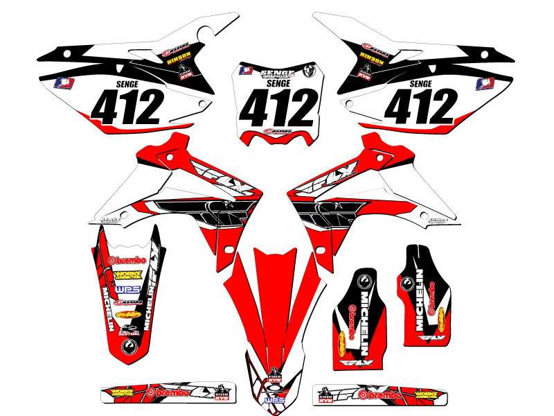 2014-2017 CRF 250 R 13 FLY Red Senge Graphics Kit Compatible with Honda - Picture 8 of 10