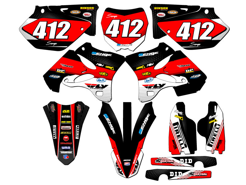 2005-2007 YZ 125 RICOCHET Black Senge Graphics Kit Compatible with Yamaha - Picture 8 of 10