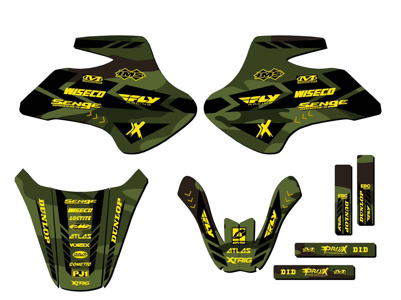 2000-2006 JR 50 APACHE Green Senge Graphics Kit Compatible with Suzuki - Picture 2 of 10