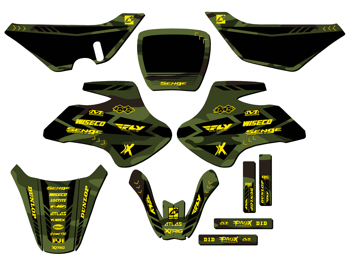 2000-2006 JR 50 APACHE Green Senge Graphics Kit Compatible with Suzuki - Picture 5 of 10