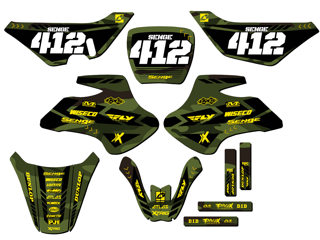 2000-2006 JR 50 APACHE Green Senge Graphics Kit Compatible with Suzuki - Picture 8 of 10