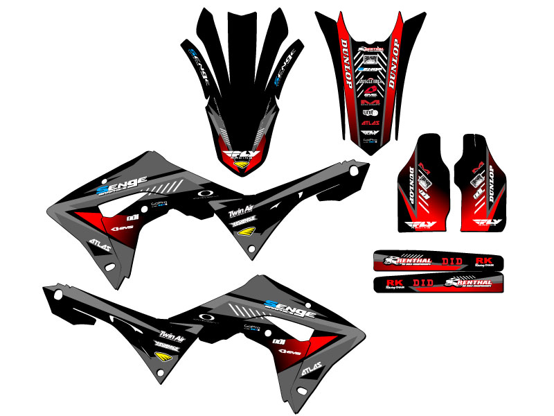CRF 450 RX SURGE 2017-2018 kit de gráficos Black Senge compatible con Honda - Imagen 2 de 10