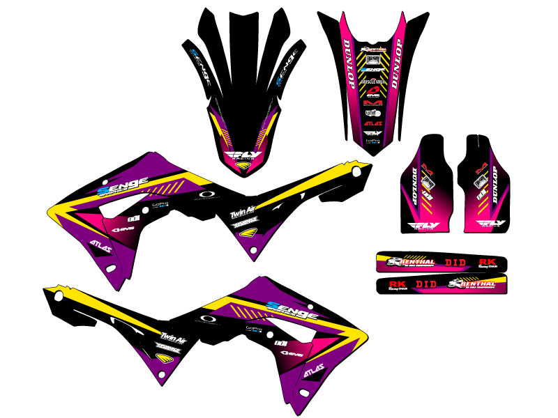 2017-2018 CRF 450 RX SURGE Purple Senge Graphics Kit Compatible with Honda - Picture 2 of 10