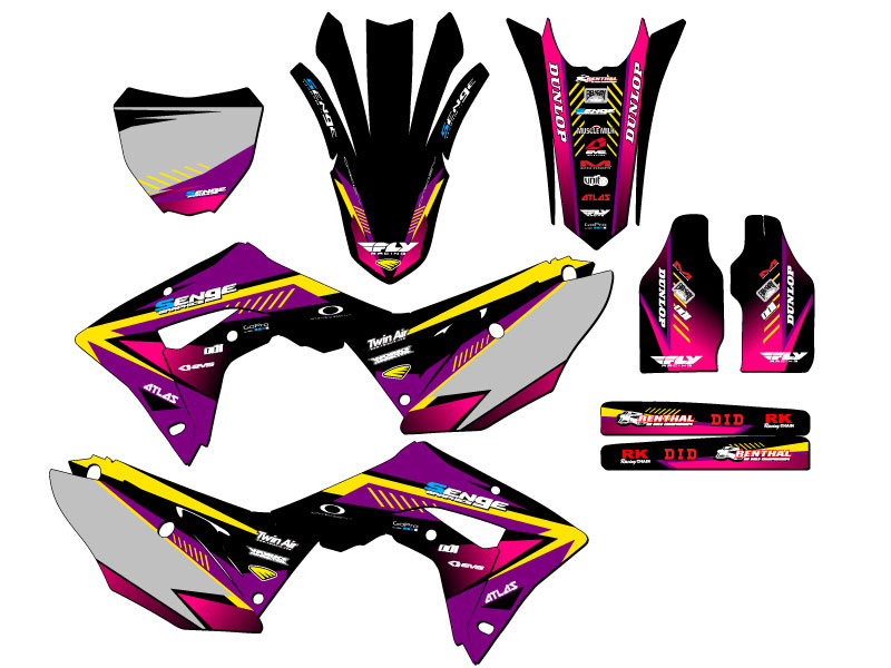 2017-2018 CRF 450 RX SURGE Purple Senge Graphics Kit Compatible with Honda - Picture 5 of 10