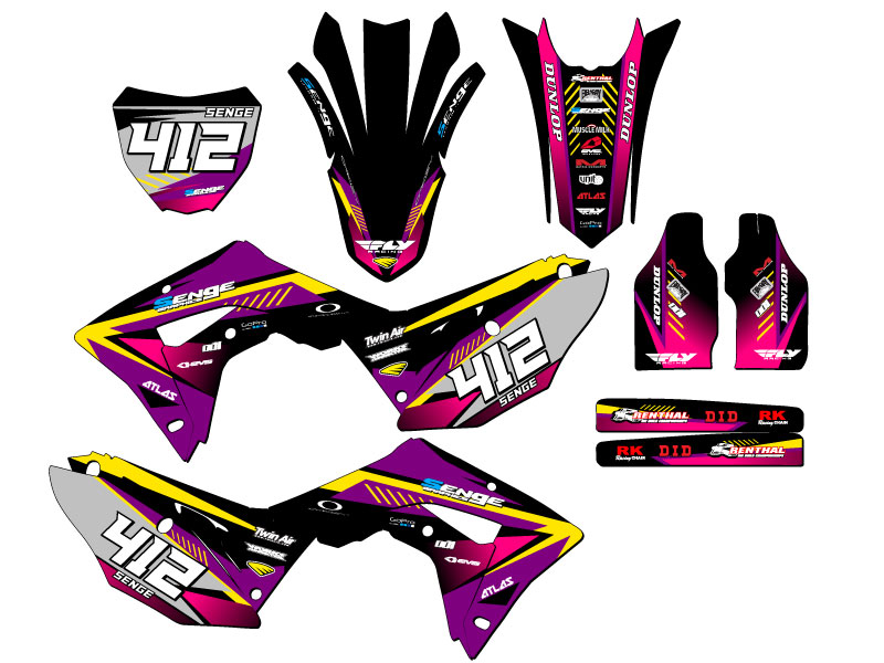 2017-2018 CRF 450 RX SURGE Purple Senge Graphics Kit Compatible with Honda - Picture 8 of 10
