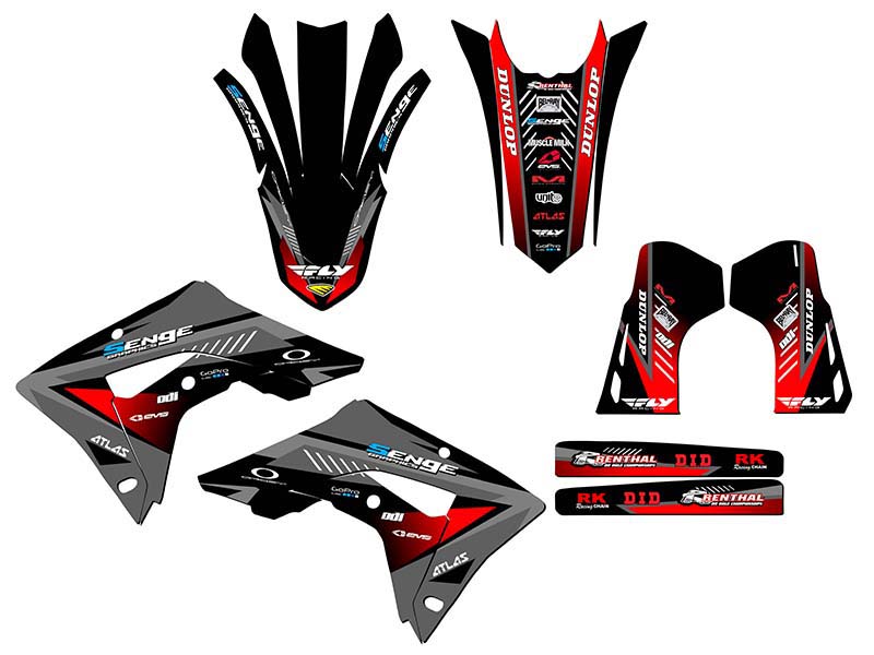 Kit de gráficos CRF 450 RX SURGE 2019-2020 negro Senge compatible con Honda - Imagen 2 de 10