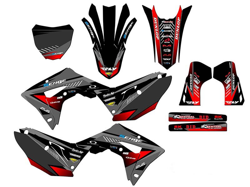 Kit de gráficos CRF 450 RX SURGE 2019-2020 negro Senge compatible con Honda - Imagen 5 de 10