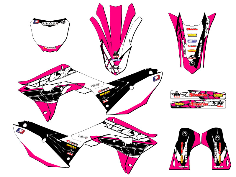 2019-2021 CRF 250 R 13 FLY Pink Senge Graphics Kit