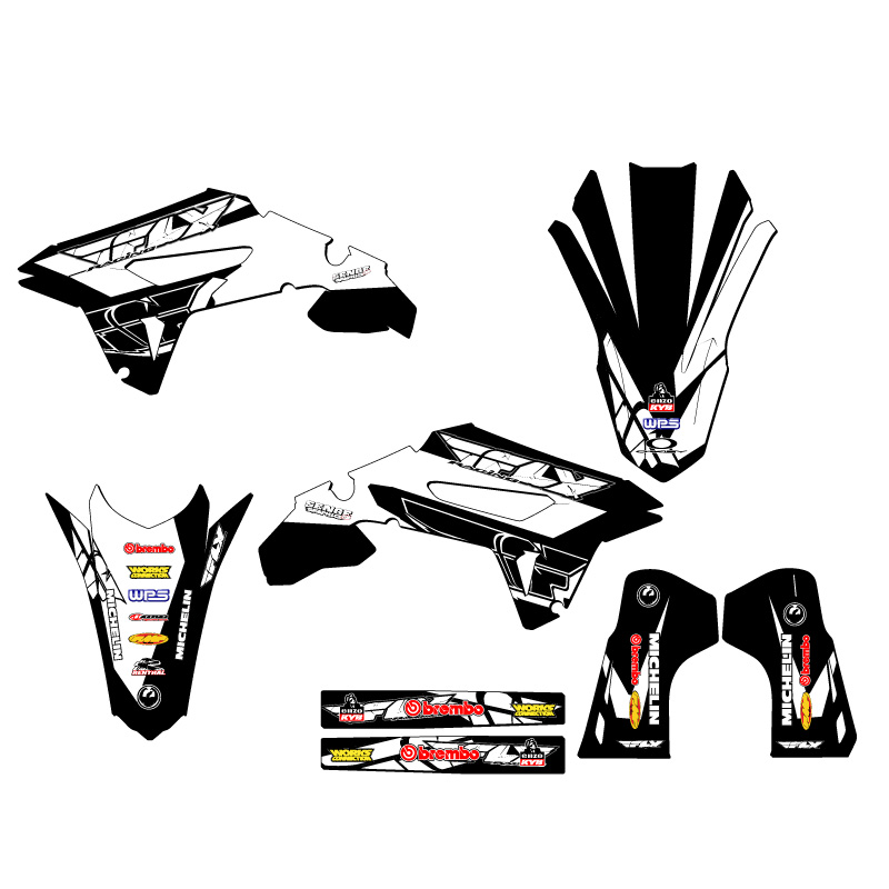 2022-2023 CRF 250 R 13 FLY Black Senge Graphics Kit Compatible with Honda - Picture 2 of 10