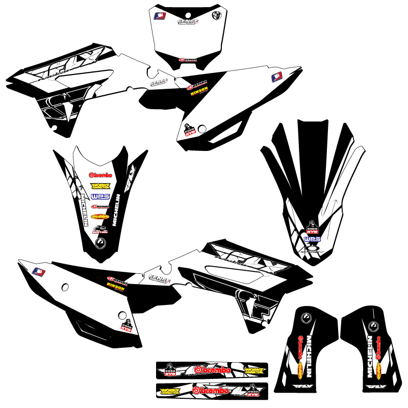 2022-2023 CRF 250 R 13 FLY Black Senge Graphics Kit Compatible with Honda - Picture 5 of 10