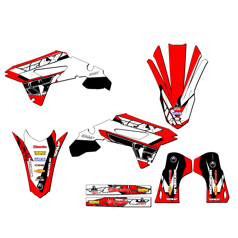 2022-2023 CRF 250 R 13 FLY Red Senge Graphics Kit Compatible with Honda - Picture 2 of 10