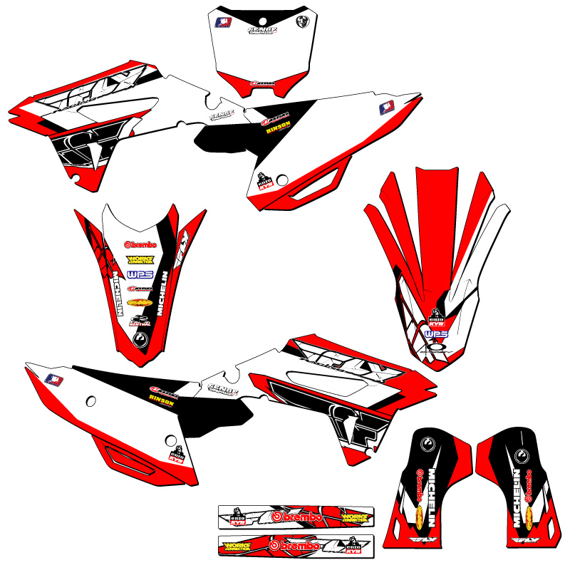2022-2023 CRF 250 R 13 FLY Red Senge Graphics Kit Compatible with Honda - Picture 5 of 10