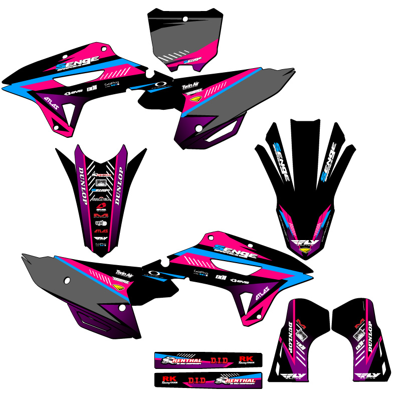 2021-2023 CRF 450 RX SURGE Pink Senge Graphics Kit compatible con Honda - Imagen 5 de 10