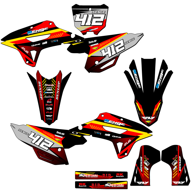 2021-2023 CRF 450 RX SURGE Red Senge Graphics Kit compatible con Honda - Imagen 8 de 10