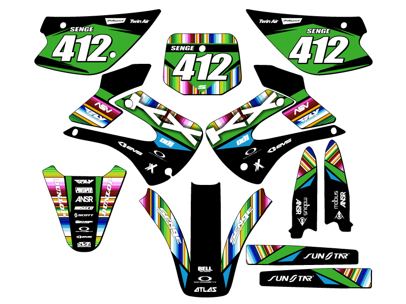 2001-2013 w/ UFO FENDERS KX 85 SERAPE Black Senge Graphics Kit Compatible with - Picture 8 of 10