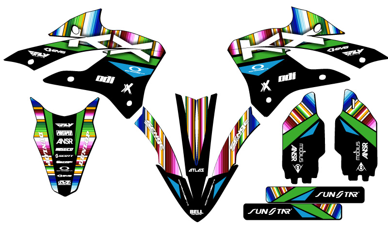 2022-2023 KX 85 SERAPE Black Senge Graphics Kit compatible con Kawasaki - Imagen 2 de 10
