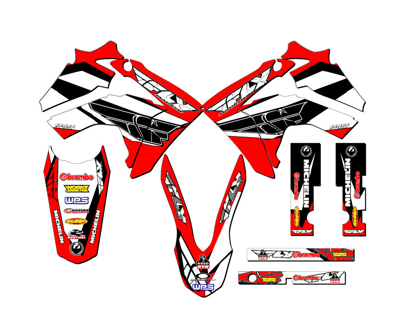 2013-2018 CRF 125 13 FLY Red Senge Graphics Kit Compatible with Honda - Picture 8 of 10