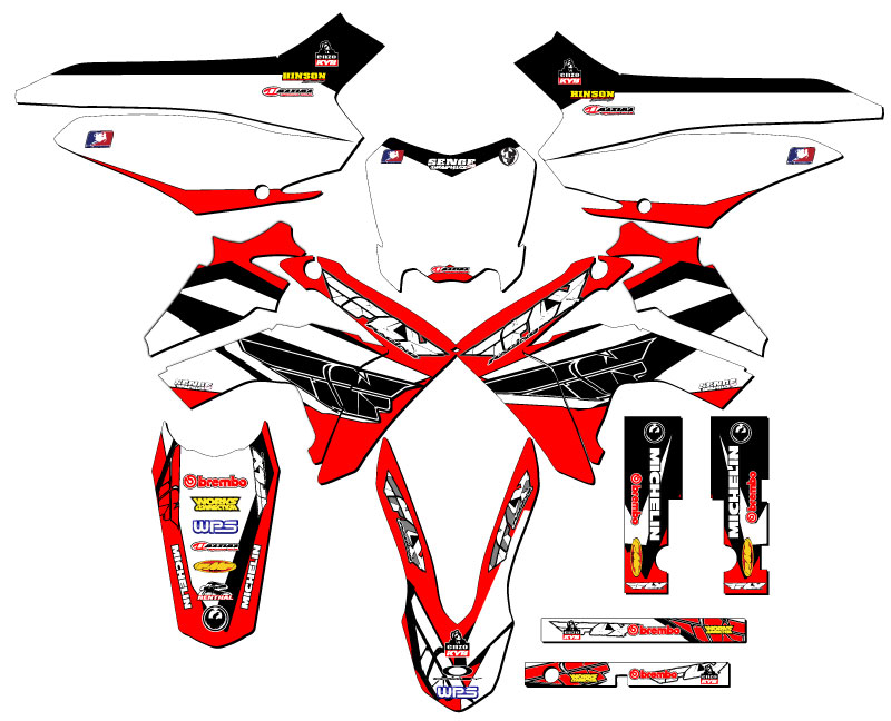 2013-2018 CRF 125 13 FLY Red Senge Graphics Kit Compatible with Honda - Picture 2 of 10