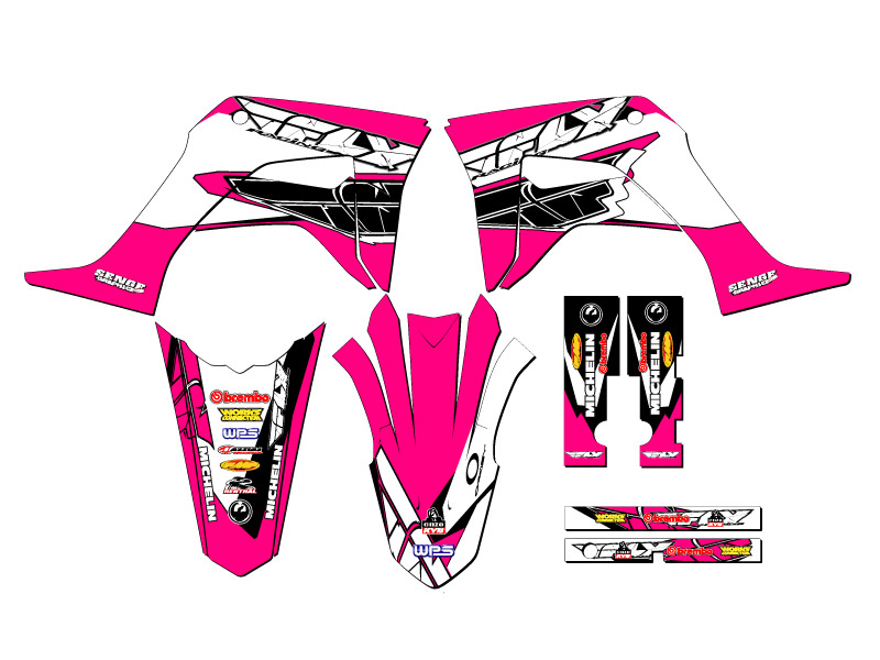 Kit de gráficos Senge rosa 2019-2023 CRF 125 13 FLY compatible con Honda - Imagen 2 de 10