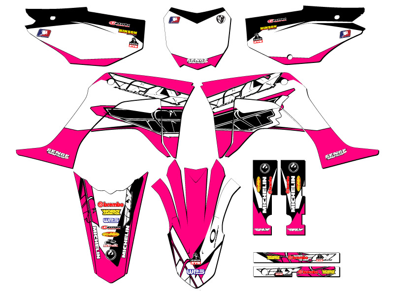Kit de gráficos Senge rosa 2019-2023 CRF 125 13 FLY compatible con Honda - Imagen 5 de 10
