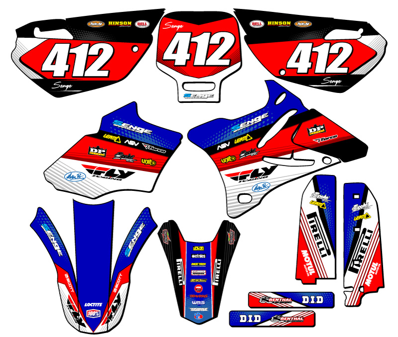 2002-2014 YZ 85 RICOCHET Blue Senge kit de gráficos compatible con Yamaha - Imagen 8 de 10