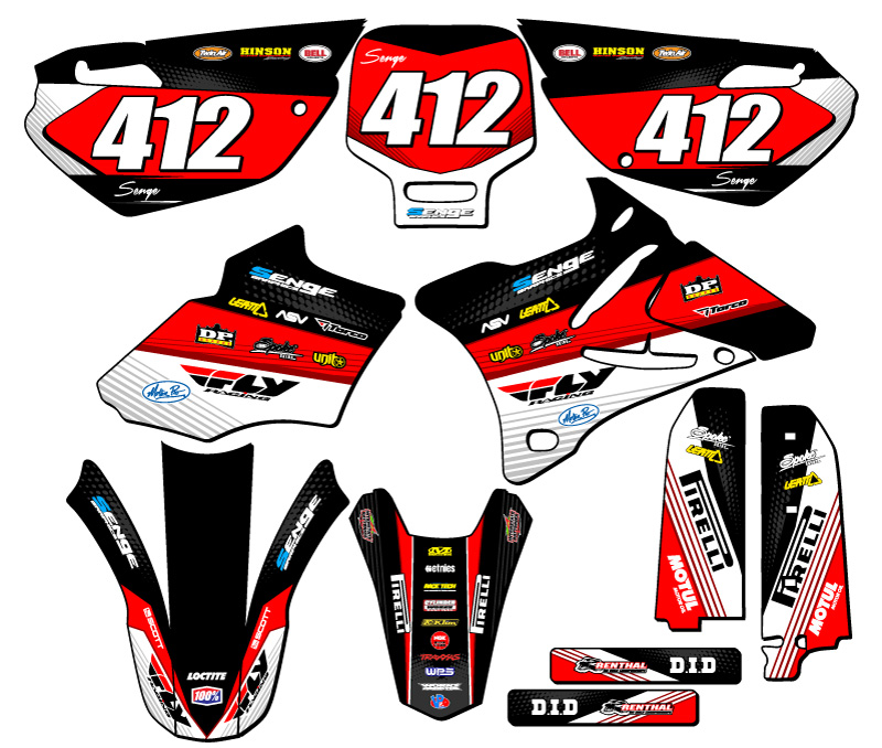 2002-2014 YZ 85 RICOCHET Black Senge kit de gráficos compatible con Yamaha - Imagen 8 de 10