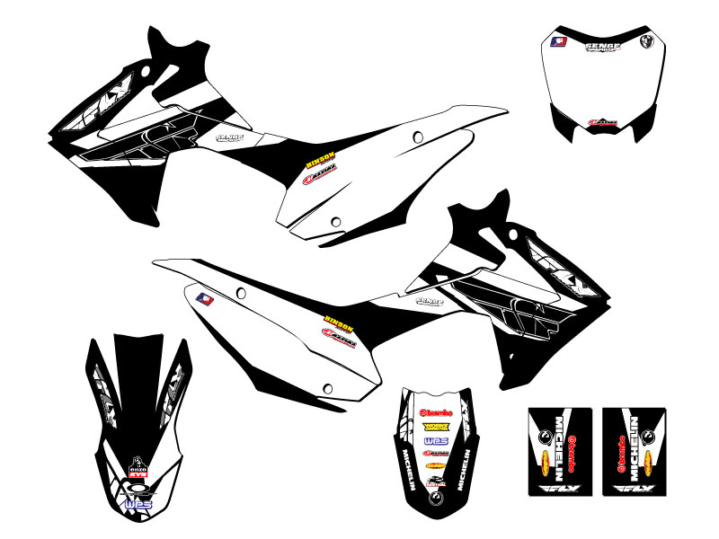 2013-2018 CRF 110 13 FLY Black Senge Graphics Kit Compatible with Honda - Picture 5 of 10