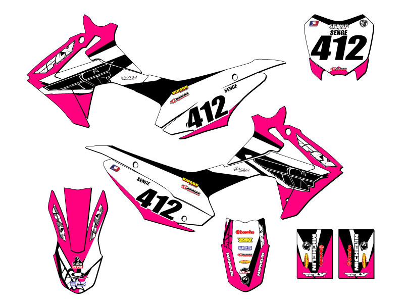 2013-2018 CRF 110 13 FLY Pink Senge Graphics Kit Compatible with Honda - Picture 2 of 10