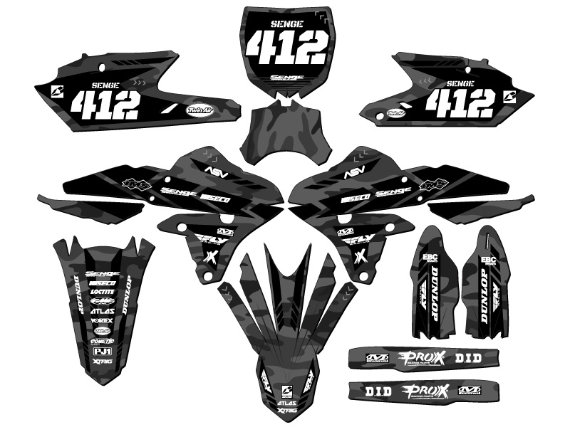 2014-2017 fits CYCRA POWERFLOW YZ 450 F APACHE Grey Senge Graphics Kit - Picture 8 of 10